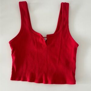 Red Garage Front Notch Tank